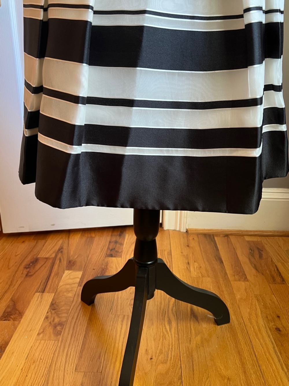 kate spade Black and White "Cape" Striped A-Line Midi Skirt - Picture 5 of 8